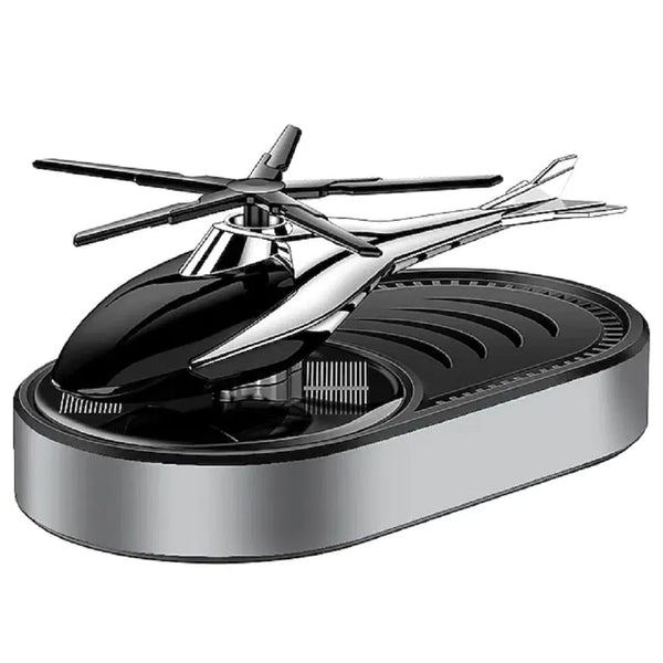 Car Aroma Diffuser Air Freshener Perfume Solar Power Dashboard Helicopter style Decoration With Perfume (Silver)
