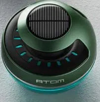 Car Aroma Diffuser Round Atom Air Freshener Perfume Solar Power Dashboard Decoration With Perfume (Atom Sytle, Green)