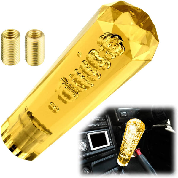 Gear Stick Knobs Crystal Car Manual Crystal Transparent Bubble Gear Shift Knob Gear Shifter Head(15CM, Manual, Yellow)