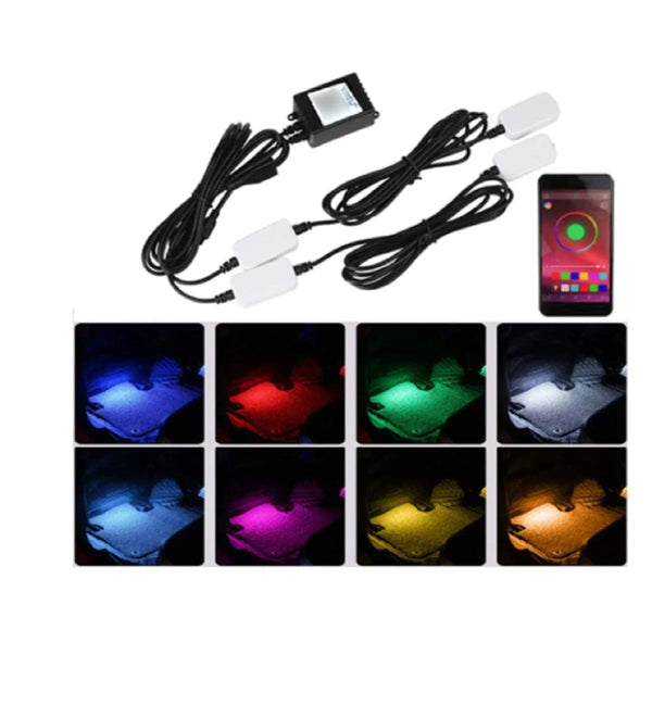 Ambient Light USB RGB Colorful Rhythm Foot Light with APP Voice Control for ca