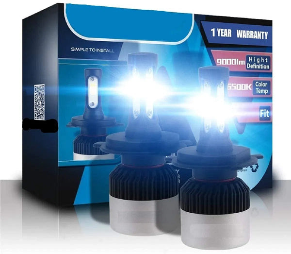 Led 6500K Headlight Bulbs COB 72W, 9000lm, White (H4 White)