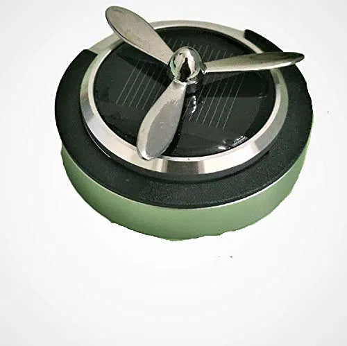 Solar Fan Car Air Freshener Double Loop Rotary Air Conditioner Dashboard Air Freshener Perfume (Silver)