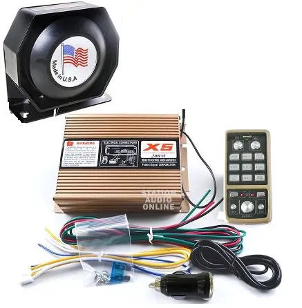 X5 Electrical Car Siren High Power Alarm Siren With Speaker & Wireless Remote Control Alarm Buzzer(200W,12 V)