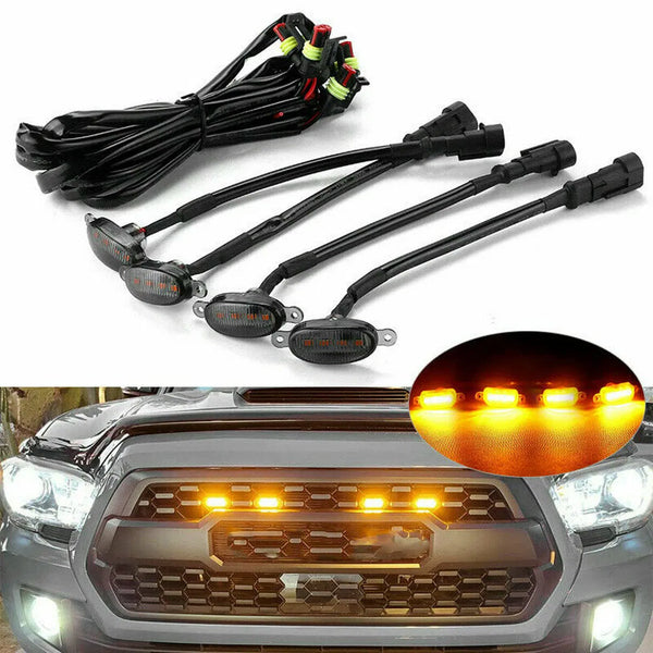 Smoked LED Lens Front Grille Running Light universal for car (Plug Design May Vary, Pack of 6)