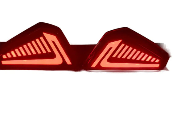Car Reflector LED Brake Light with Scan & Turn Indicator For Rear Bumper Fit For Nexon 2021 (Set of 2, Matrix)
