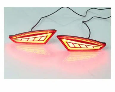 Car Reflector LED Brake Light For Rear Bumper DRL Fit For Mahindra XUV500 (Set of 2, Non Matrix)