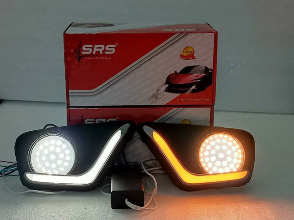 Fog LED with Turn Indicator DRl Compatible with Suzuki Baleno 2020 Set of 2(Day Time Running Light)