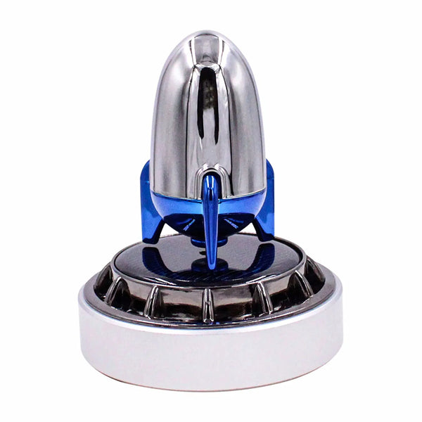 Car Aroma Diffuser Air Freshener Perfume Solar Power Dashboard Rocket style Decoration With Perfume(Silver)