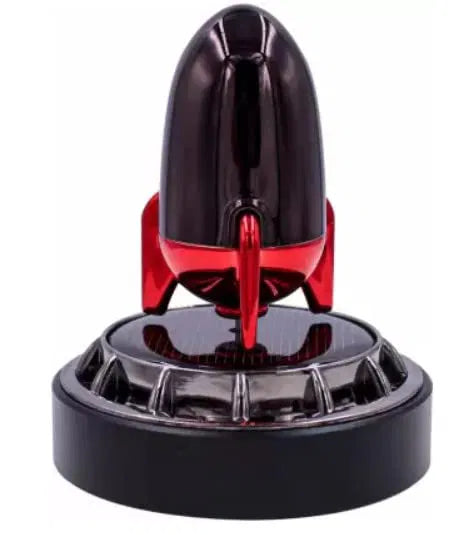 Car Aroma Diffuser Air Freshener Perfume Solar Power Dashboard Rocket style Decoration With Perfume(Black)