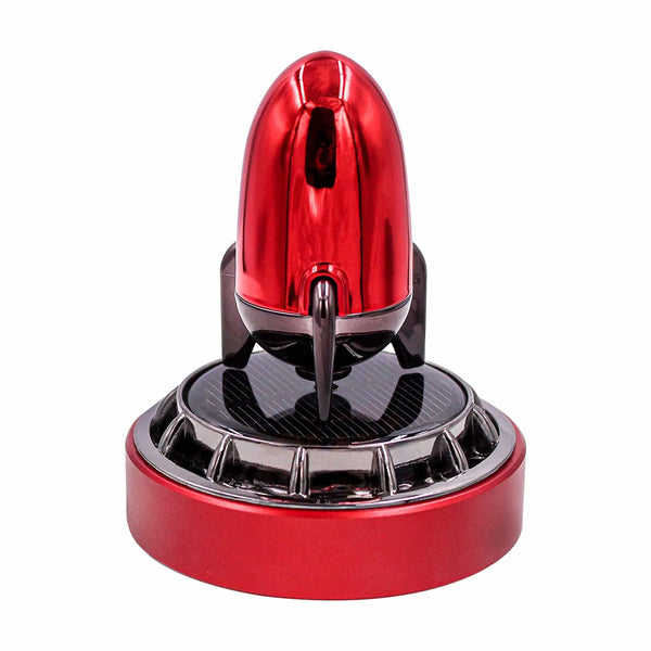 Car Aroma Diffuser Air Freshener Perfume Solar Power Dashboard Rocket style Decoration With Perfume(Red)