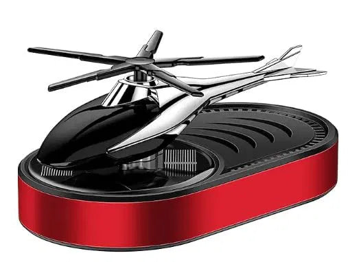 Car Aroma Diffuser Air Freshener Perfume Solar Power Dashboard Helicopter style Decoration With Perfume (Red)