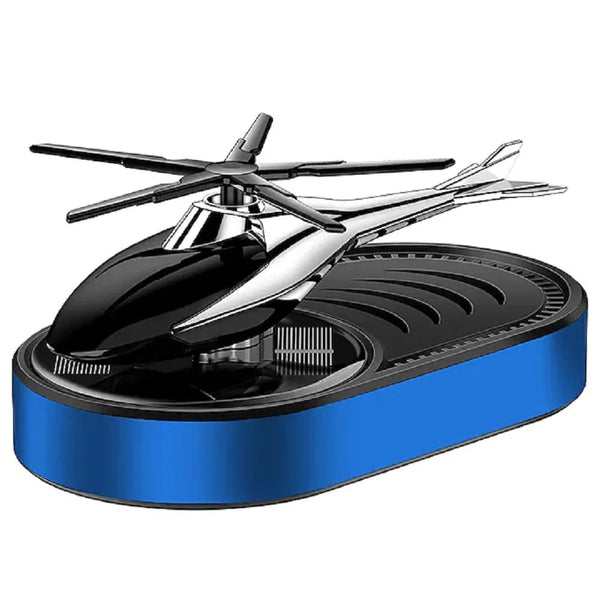 Car Aroma Diffuser Air Freshener Perfume Solar Power Dashboard Helicopter style Decoration With Perfume (Blue)