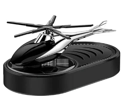 Car Aroma Diffuser Air Freshener Perfume Solar Power Dashboard Helicopter style Decoration With Perfume (Black)