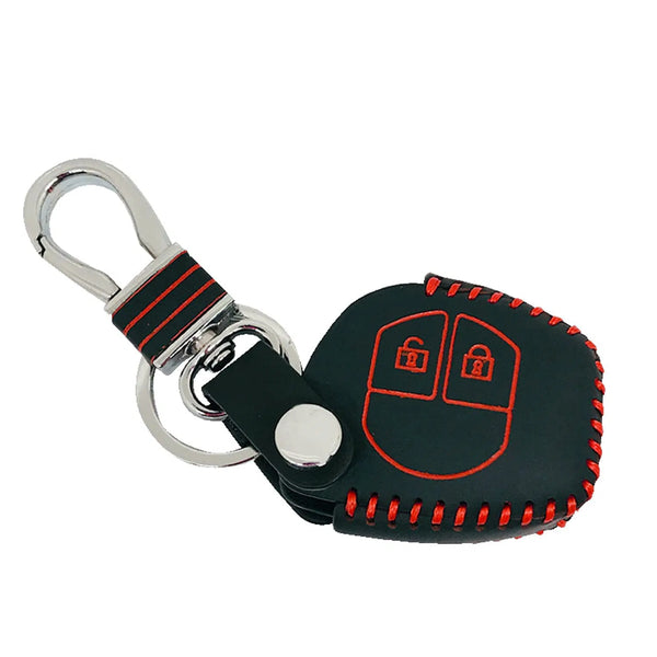 Leather Key Cover Compatible with Maruti Suzuki 2 Button Remote Key ( Pack of 1)