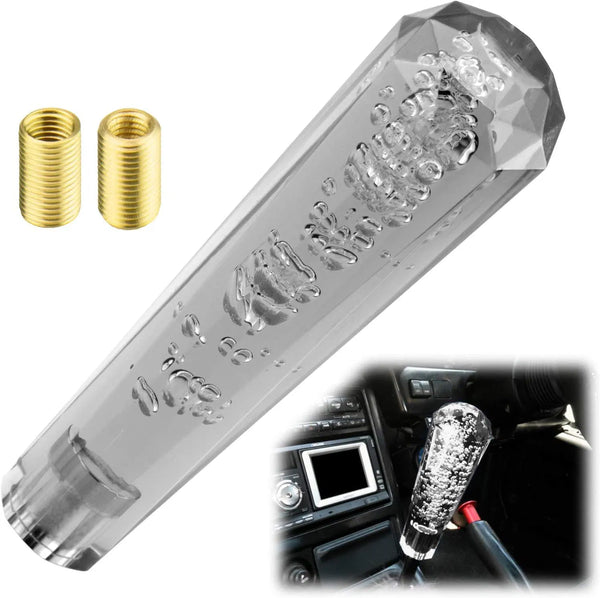 Gear Stick Knobs Crystal Car Manual Crystal Transparent Bubble Gear Shift Knob Gear Shifter Head (20CM, Manual, Grey)
