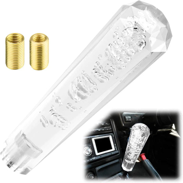 Gear Stick Knobs Crystal Car Manual Crystal Transparent Bubble Gear Shift Knob Gear Shifter Head (20CM, Manual, Transparent)