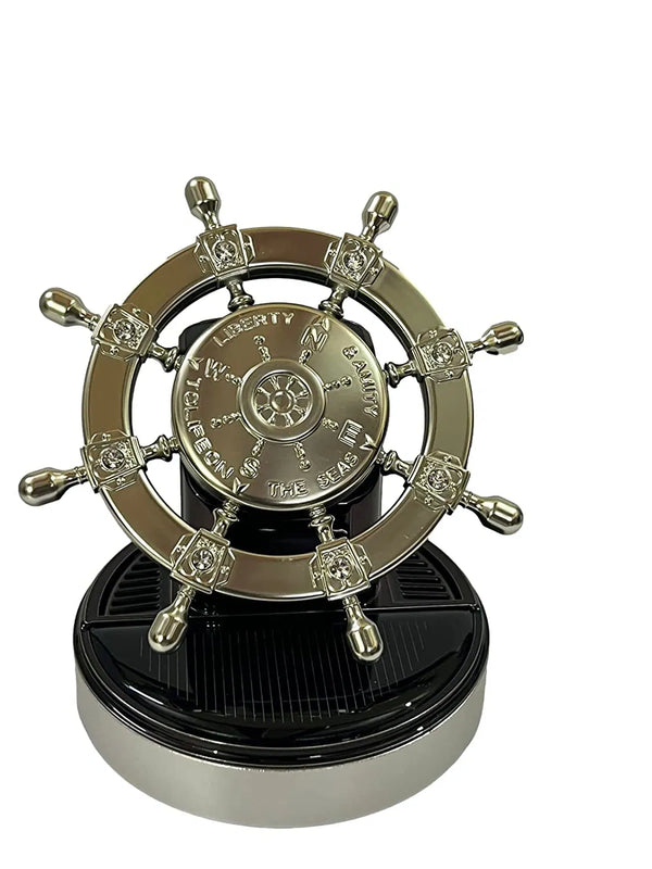Car Aroma Diffuser Air Freshener Perfume Solar Power Dashboard Helm style Decoration Perfume (Silver)