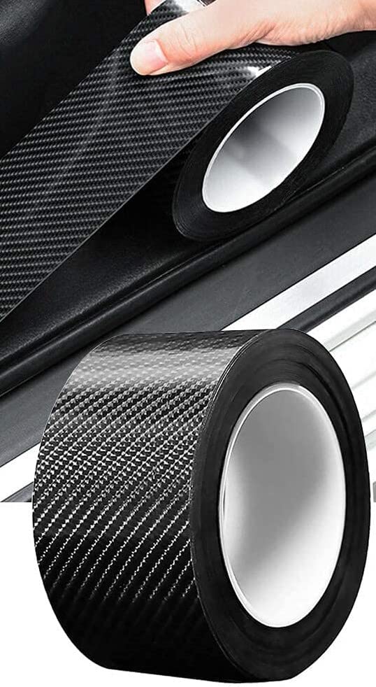 Nano Sticker Tape Anti Scratch Black Silcone Carbon Fiber Paint Protection Film Flexible Tape For Car Paint Protection Decoration (5M Carbon Black)
