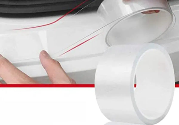 Nano Sticker Tape Anti Scratch Black Silcone Carbon Fiber Paint Protection Film Flexible Tape For Car Paint Protection Decoration (5M, White)