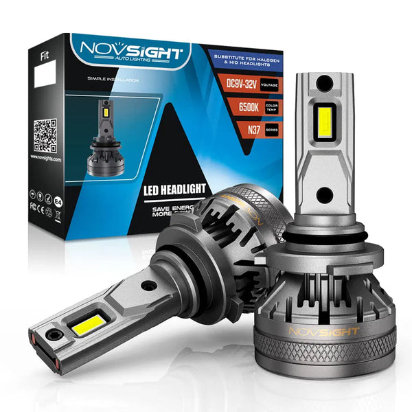 NOVSIGHT A500-N37 H3 SUPER HIGH POWET 60W/BULB 120 WATT/PAIR AND HIGH LUMINOUS 22000LM 6500K CAR LED HEADLIGHTS BULBS (PACK OF 2) (H3)
