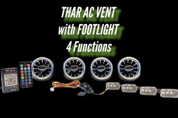 Cardi Mahindra New Thar 2020 AC Vent RGB LED with app control ( Set Of 4 ) with rgb atmosphere foot lights