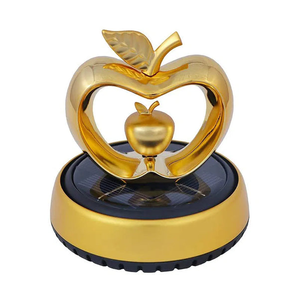 Apple Car Solar Rotating Perfume Air Freshener Car Fragrance Dashboard Accessories Car Organic Perfume(Golden)