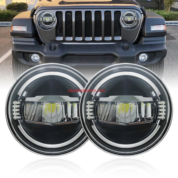 CLOUDSALE 7 inch Headlight Headlamp LED Headlight compatible with Jeep Rubicon JL Wrangler Jeep (PACK OF 2)