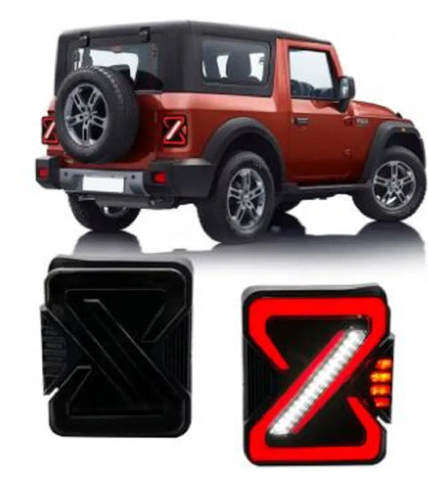 New Mahindra Thar 2020 Tail Lamps Wrangler Style with Cross Scanning Function
