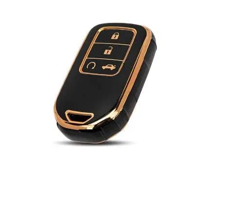 TPU Key Cover Compatible with Honda Accord Civic CRV Smart key (Black)