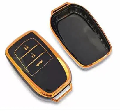 TPU Key Cover Compatible with Toyota Innova Crysta & Fortuner Smart key (Black)