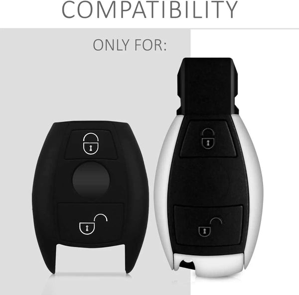 TPU Car Key Cover Compatible Mercedes Benz Smart Key (Black)