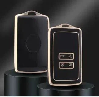 TPU Car Key Cover Compatible with Renault KOLEOS Triber Kadjar(Black)