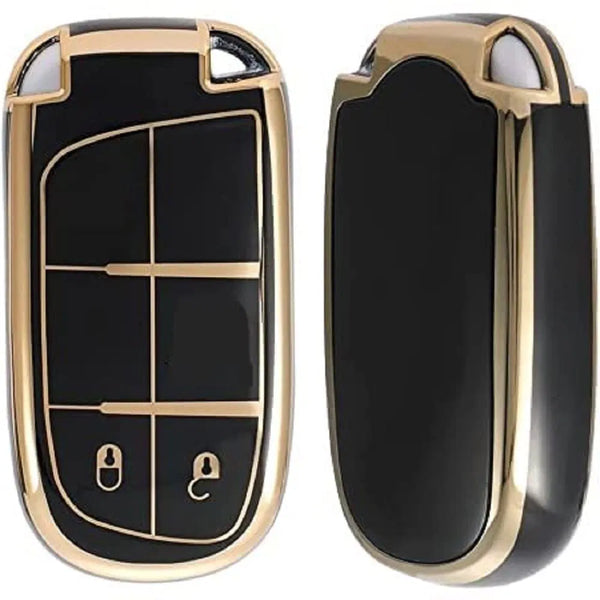 TPU Car Key Cover Compatible with Compass Smart Key (Black}