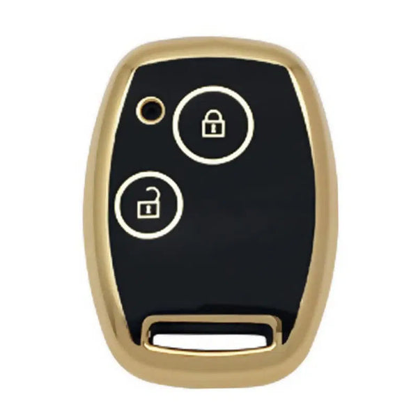 TPU Key Cover For Compatible With City, CIvic, Jazz, Brio, Amaze 2 Button Remote Key (Black)