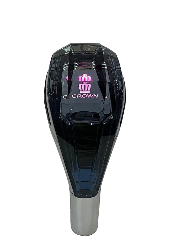 Crystal Shape Car Crown LED Handball Crystal Shift Knob Shift Lever 7 Color Lights Illumination Touch Sensor Line Lighting Compatible with All Automatic Cars
