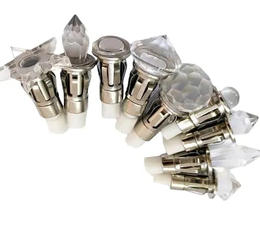 Metal & Crystal Fiber Optic End Fittings For End Glow Fibre Optical Starry Sky Star Lights Starlight Ceiling Lighting Decoration (Pack Of 10)
