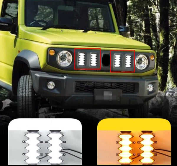 Front Grille LED Light Daytime Running Light, Retrofit Car LED DRL kit With Turn Signals Replacement For Suzuki Jimny 2019+