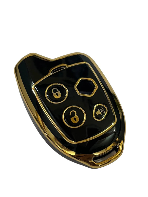 TPU Key Cover Compatible For Swift,Dzire Ritz WagonR S-Cross, Ertiga, Astar, Ciaz, Celerio, WagonR, Baleno, Scross, Vitara Brezza, Baleno BS6 2020 with Nippon Remote (Gold/Black)