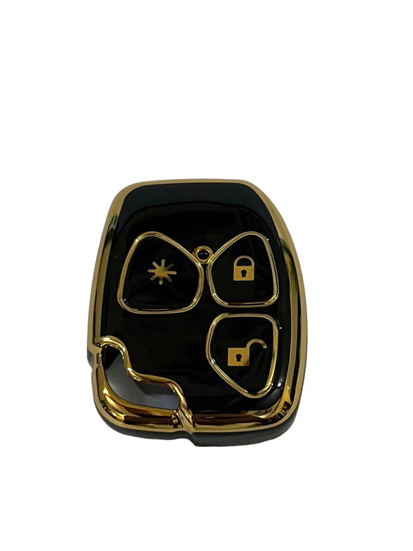 TPU Cover For Mahindra XYLO and Quanto Remote Key 3 Button (Gold/Black)