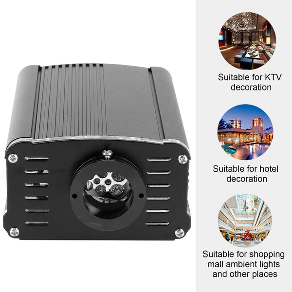 18W Twinkle Star Effect RGBW+White APP+ Remote Optical Fiber Light Engine For Car & Home