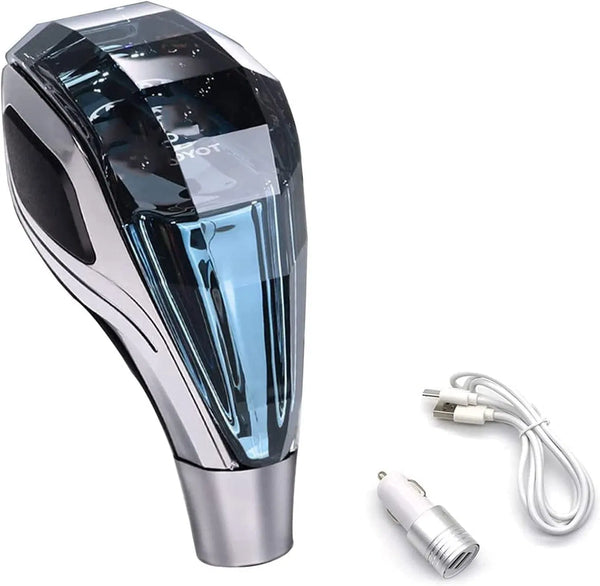 Crystal Shape Car LED Handball Crystal Shift Knob Shift Lever 7 Color Lights Illumination Touch Sensor Line Lighting Compatible with Toy-OTA car