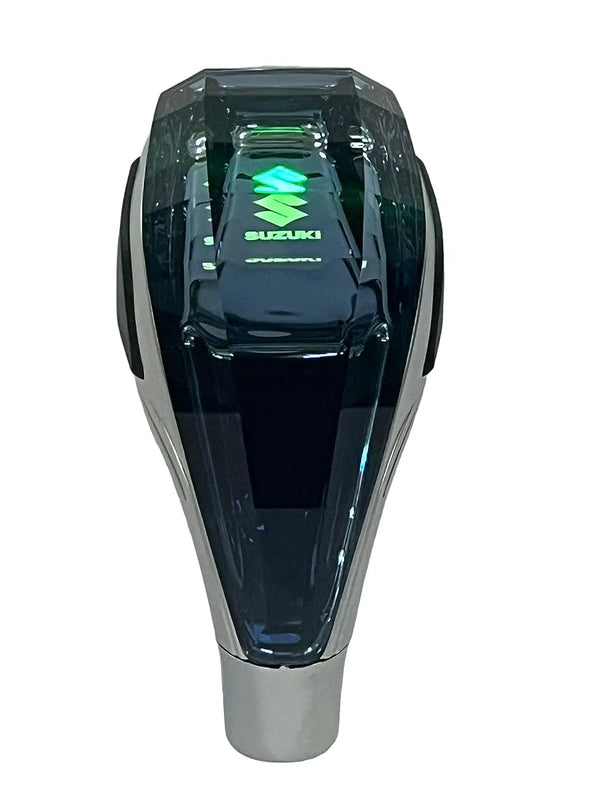 Crystal Shape Car LED Handball Crystal Shift Knob Shift Lever 7 Color Lights Illumination Touch Sensor Line Lighting Compatible with Suz-uki Car