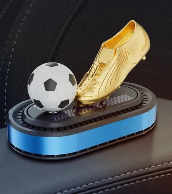 Solar Rotating Car Air Freshener Soccer Solar Revolving Enduring Fragrance Car Accessories (Blue)