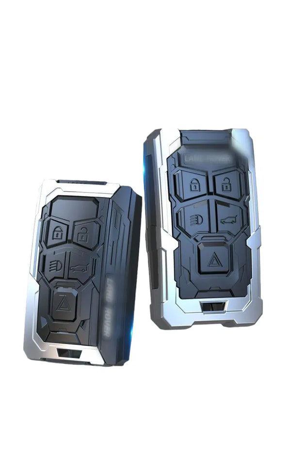 Metal Car Key Case Cover Compatible with Land-Rover Ran-ge Rover Discovery Evoque Premium Metal Alloy Keycase with Holder & Rope Chain
