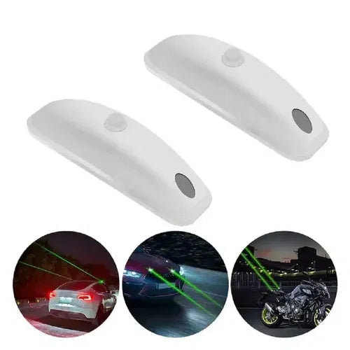 Car Laser Fog Warning Light Strong Green Decorative Light Rechargeable Automotive Roof Modification