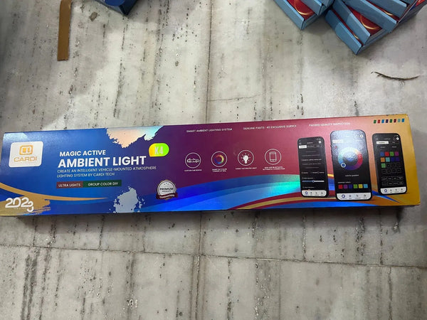 Cardi K4 Active Ambient Light Symphony Mode 7th Generation 20 in 1 wireless LED Atmosphere Lights for Automotive Car Interior Ambient acrylic strips (1 Year warranty, Non Voice)