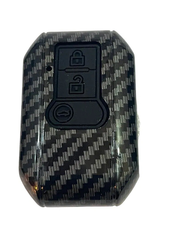 Carbon Fiber ABS Smart Key Cover Compatible with Maruti Suzuki Dzire Swift Ertiga - Push Button Start CAR Key ONLY (Key Chain Included)