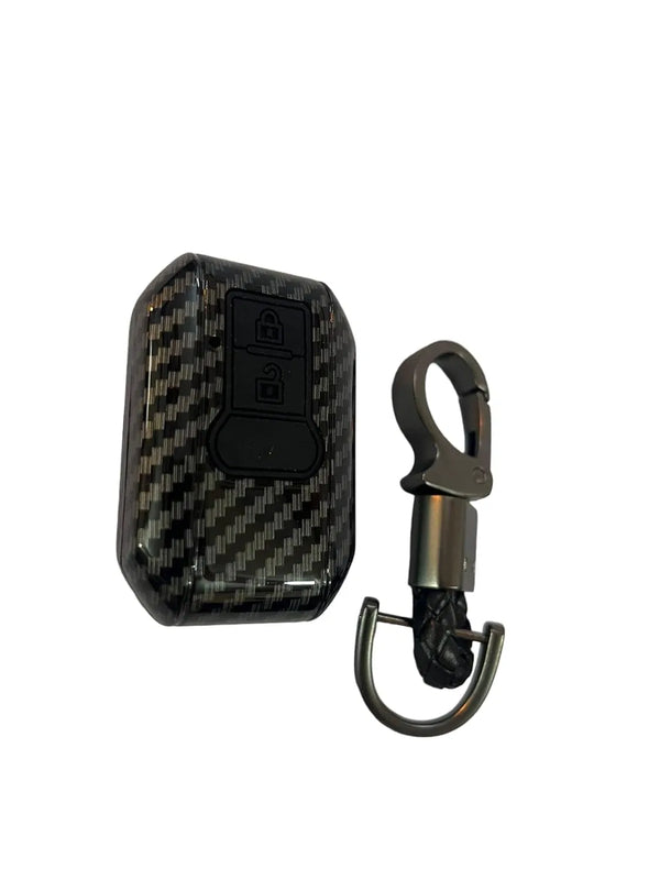 Carbon Fiber ABS Car Key Cover Compatible with Suzuki Swift 2018 / Baleno 2019/ Suzuki XL (Key Chain Included)