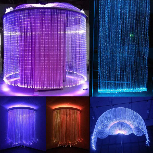 0.75MM 8858ft(2700m) Diameter 0.03in Sparking Sparkle Fiber Roll Sensory Side Waterfall Curtain Lighting