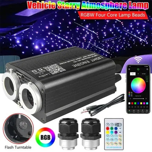 32Watt Twinkle + Shooting 2 source Rgbw Led Fiber Optic Star Ceiling Light Engine Machine App Control for Car & Home Roof Decoration